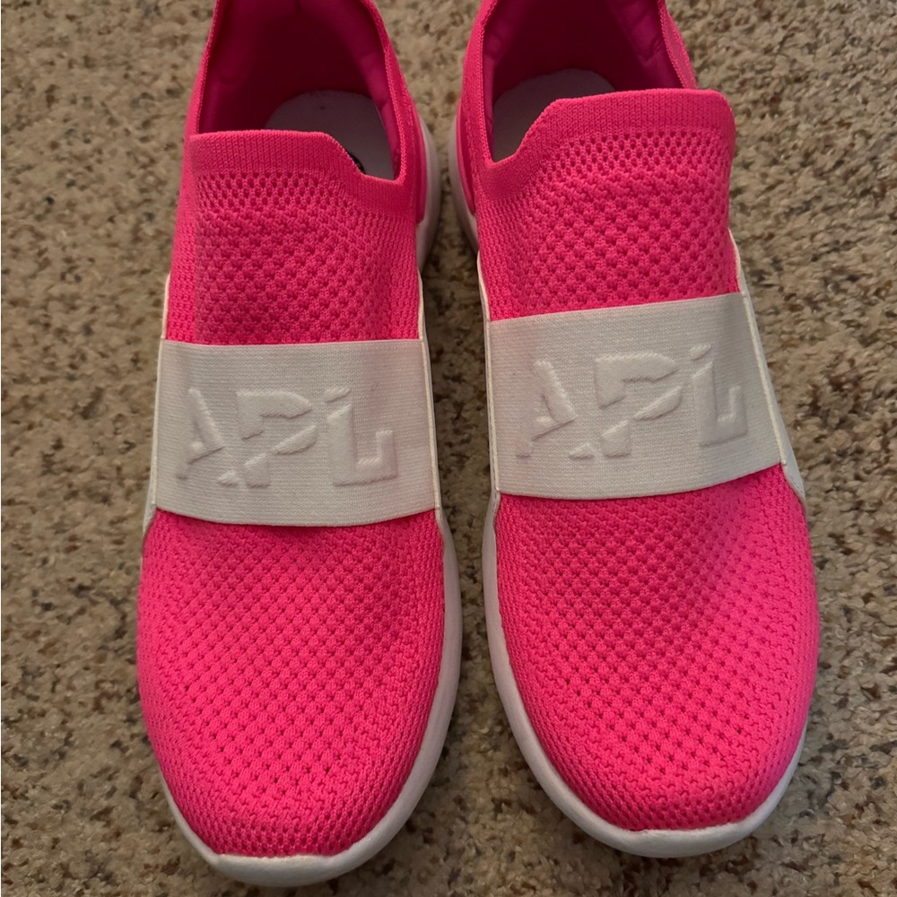 APL Bright Pink Athletic Shoes with White Band